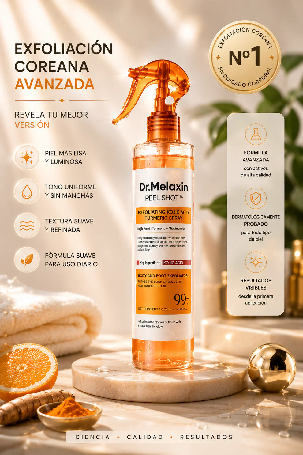 Dr. Melaxin Peel Shot™ Exfoliante Corporal Kojic + Turmeric