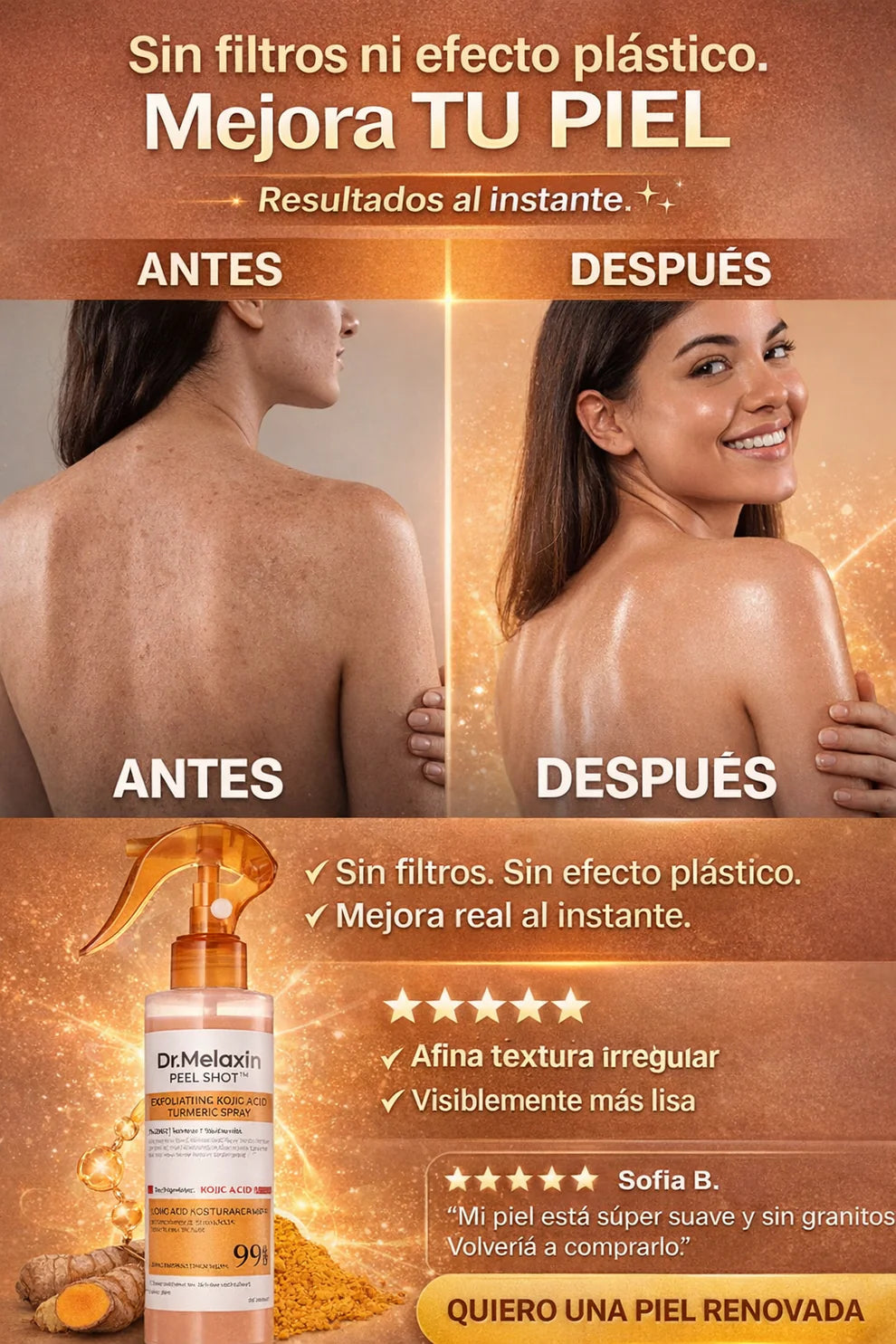 Dr. Melaxin Peel Shot™ Exfoliante Corporal Kojic + Turmeric